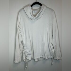 J. Jill Cream Textured Cowl Neck Sweater Top